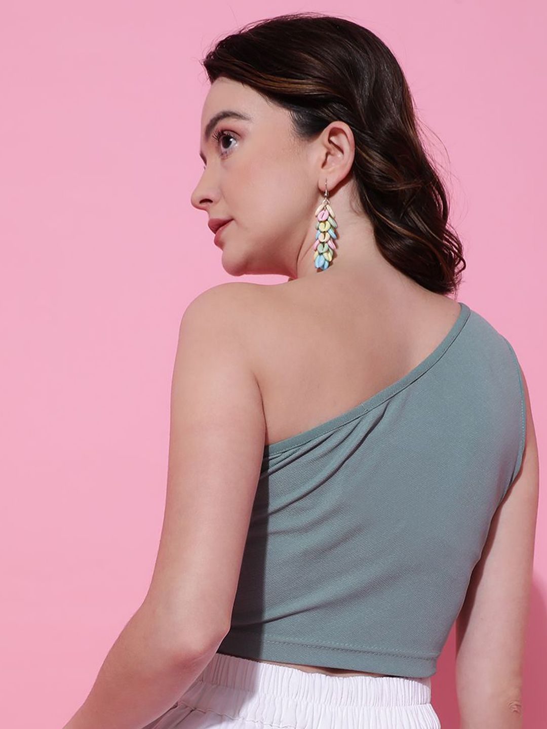 Kotty Women Solid One Shoulder Top