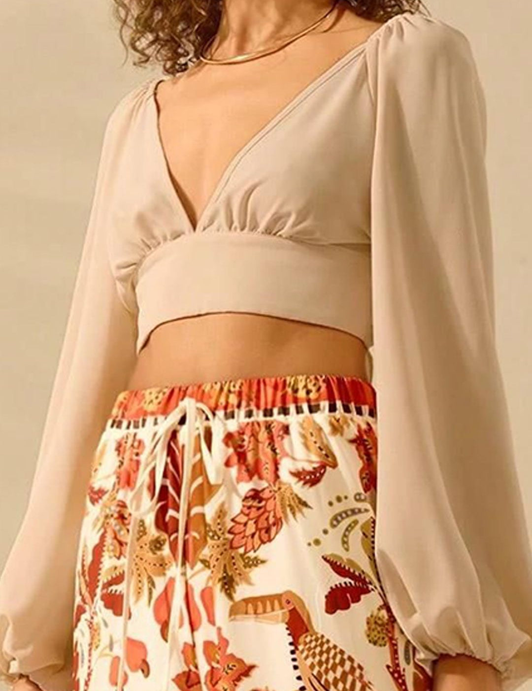 Kotty Women Floral Printed Flared High-Rise Trousers