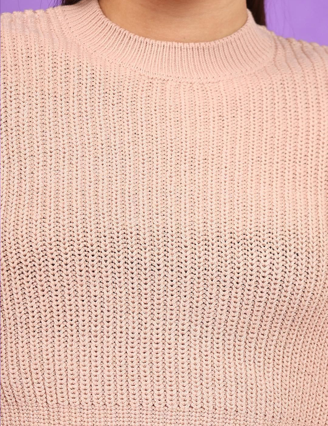 Kotty Women Crop Ribbed Pullover Sweater