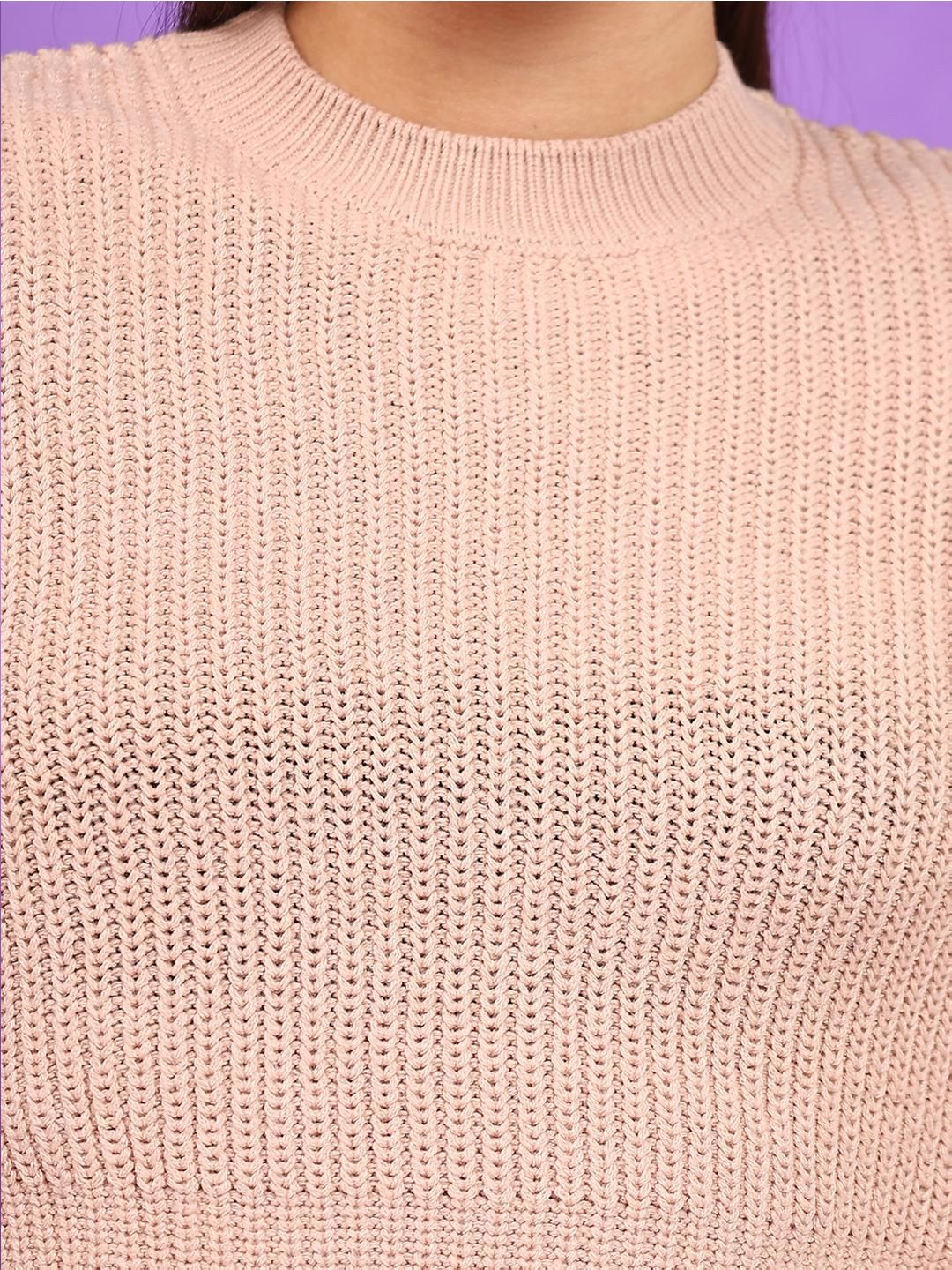 Kotty Women Crop Ribbed Pullover Sweater