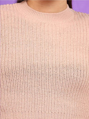 Kotty Women Crop Ribbed Pullover Sweater