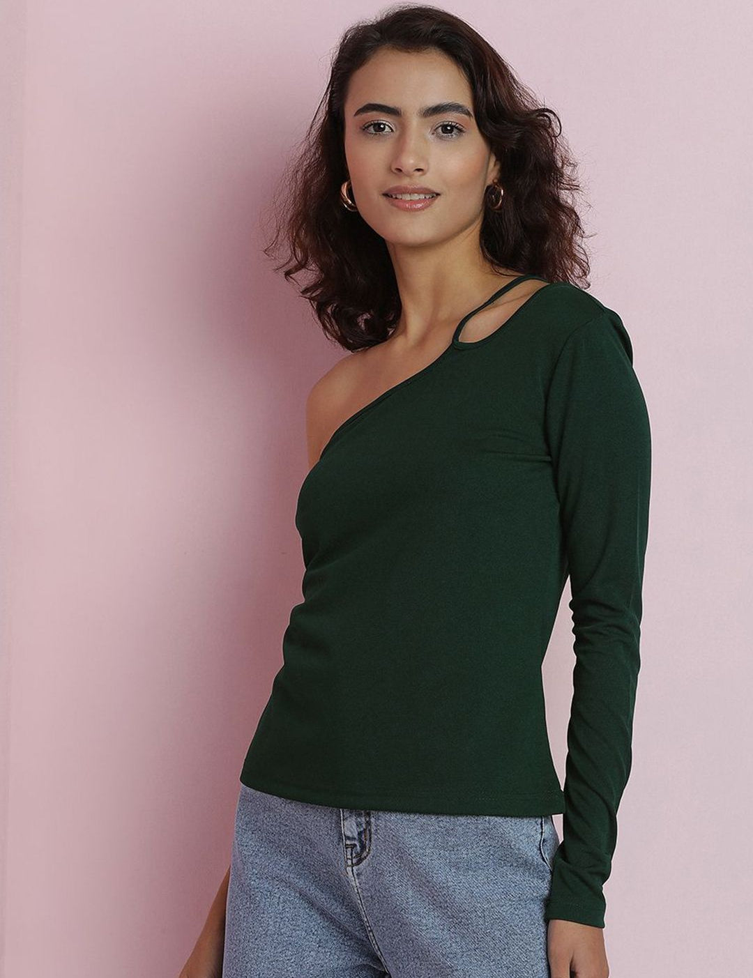 Kotty Women Solid One Shoulder Top