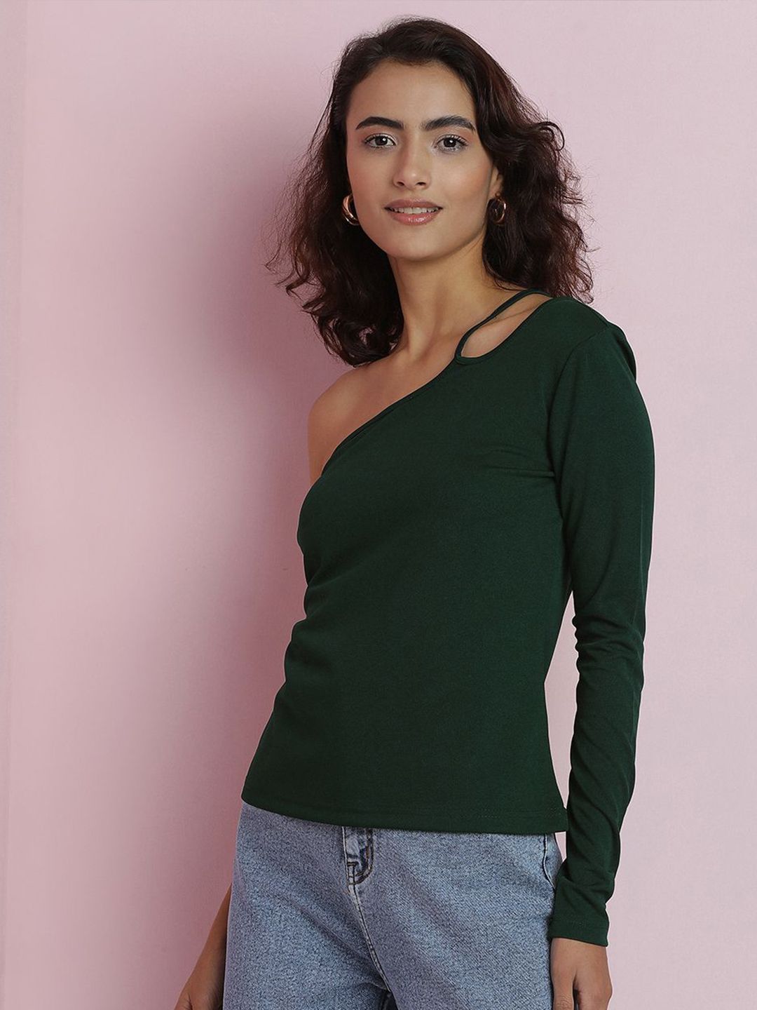 Kotty Women Solid One Shoulder Top