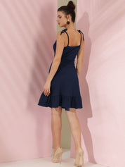 Kotty Women Shoulder Straps Ruffles Fit & Flare Dress