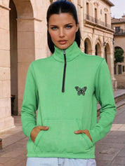 Kotty Women Mock Collar Printed Sweatshirt