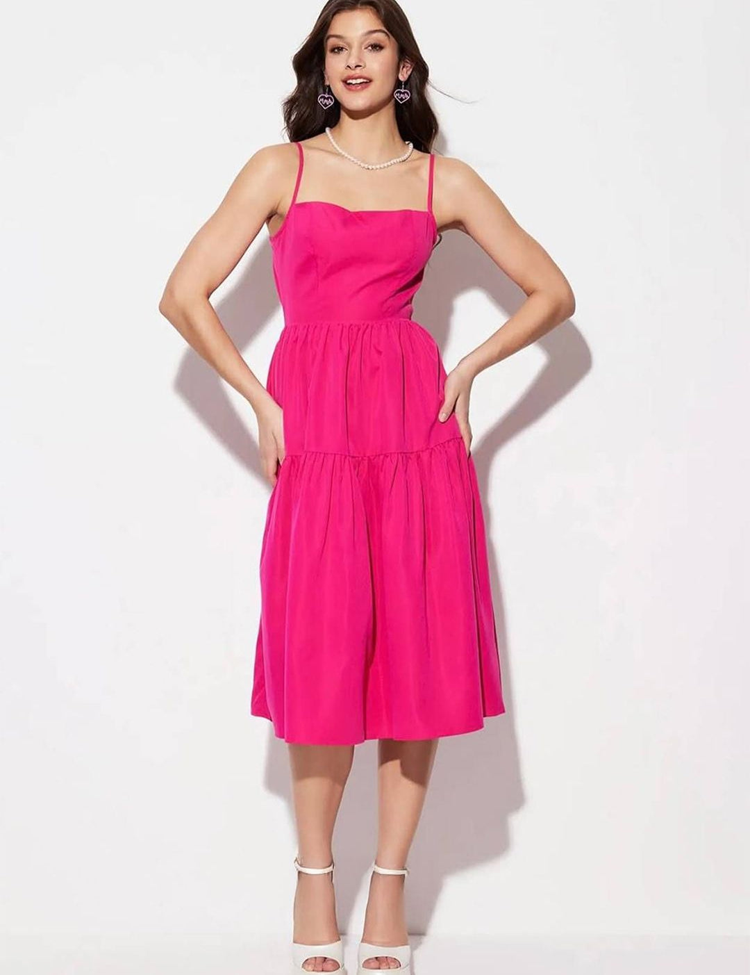 Kotty Women Tiered Fit & Flare Midi Dress