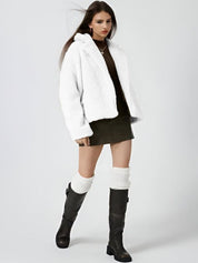 Kotty Women Lapel Collar Self Design Open Front Jacket