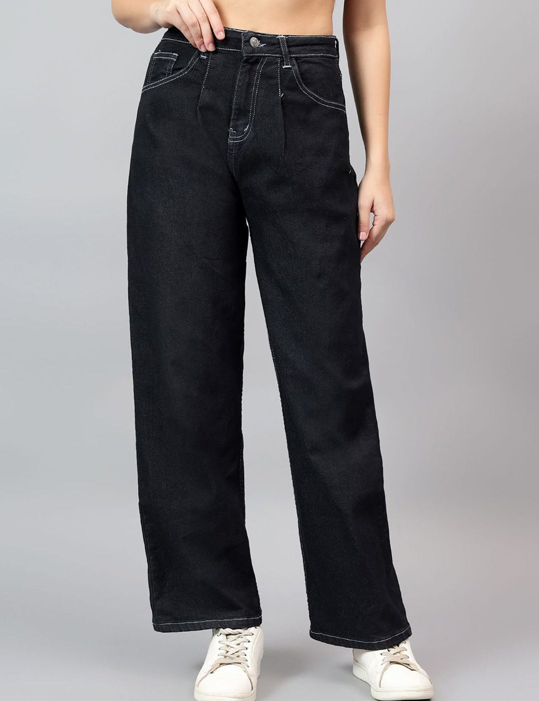 Kotty Women Straight Fit High-Rise Stretchable Jeans