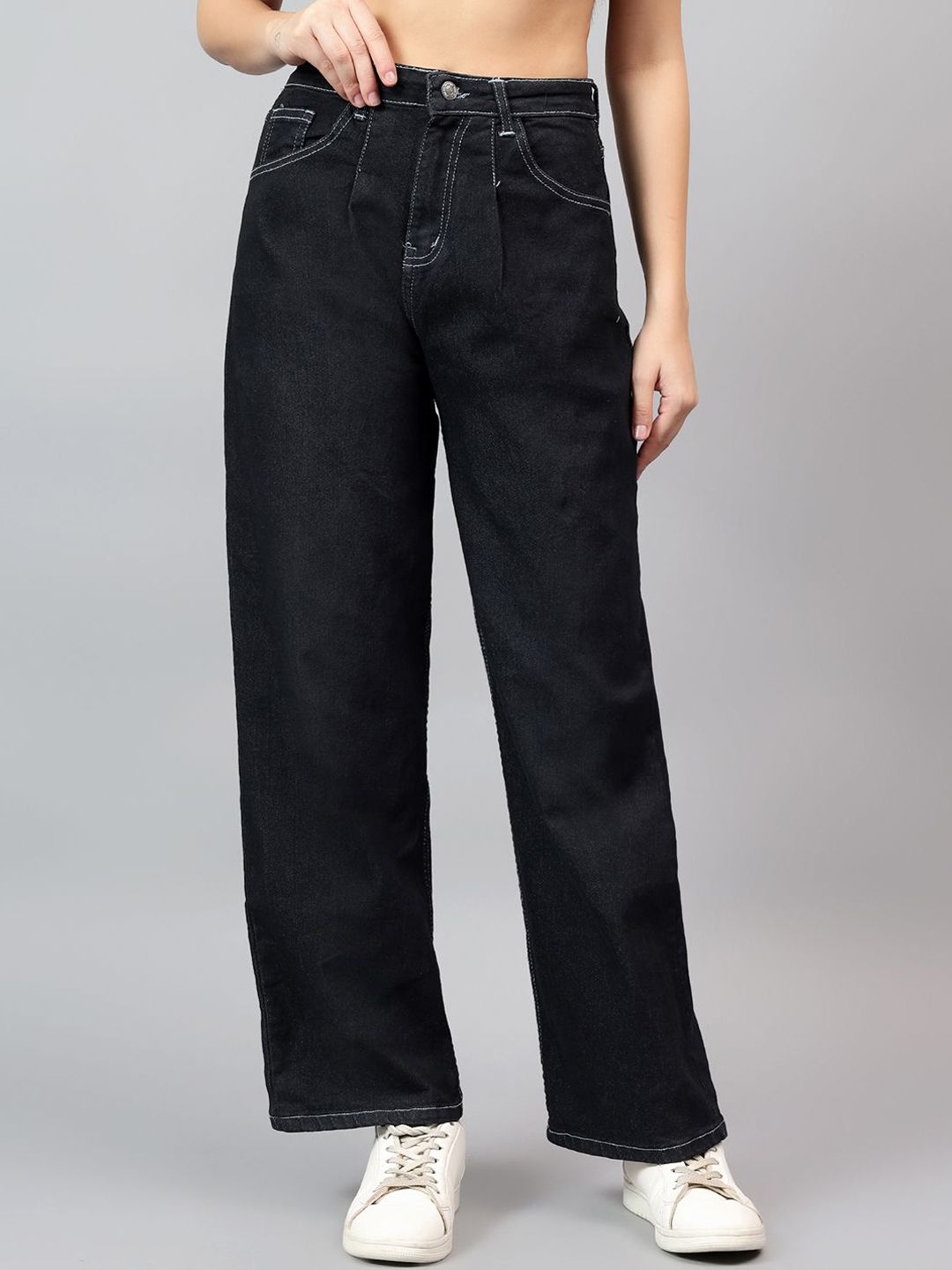 Kotty Women Straight Fit High-Rise Stretchable Jeans